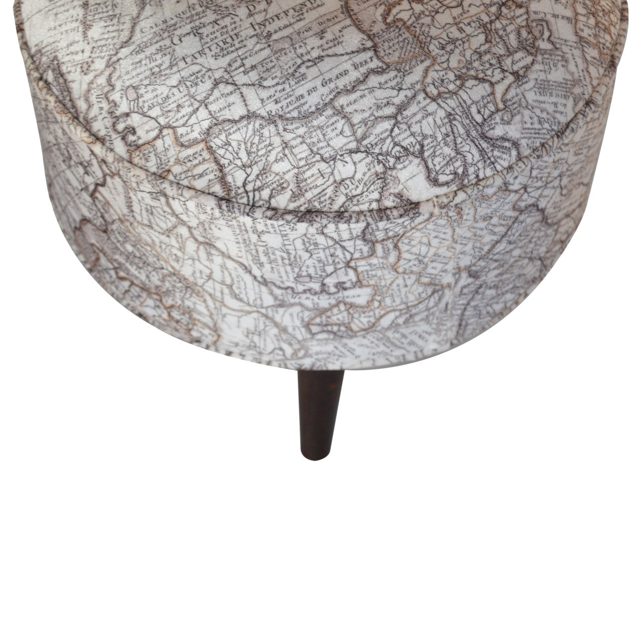 Map Printed Footstool