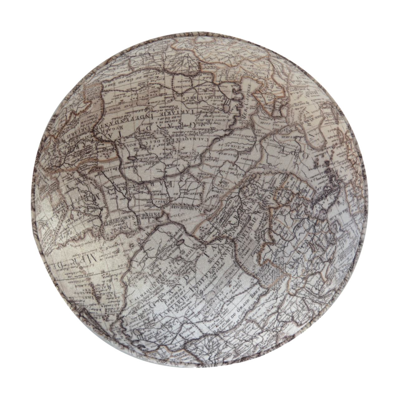 Map Printed Footstool