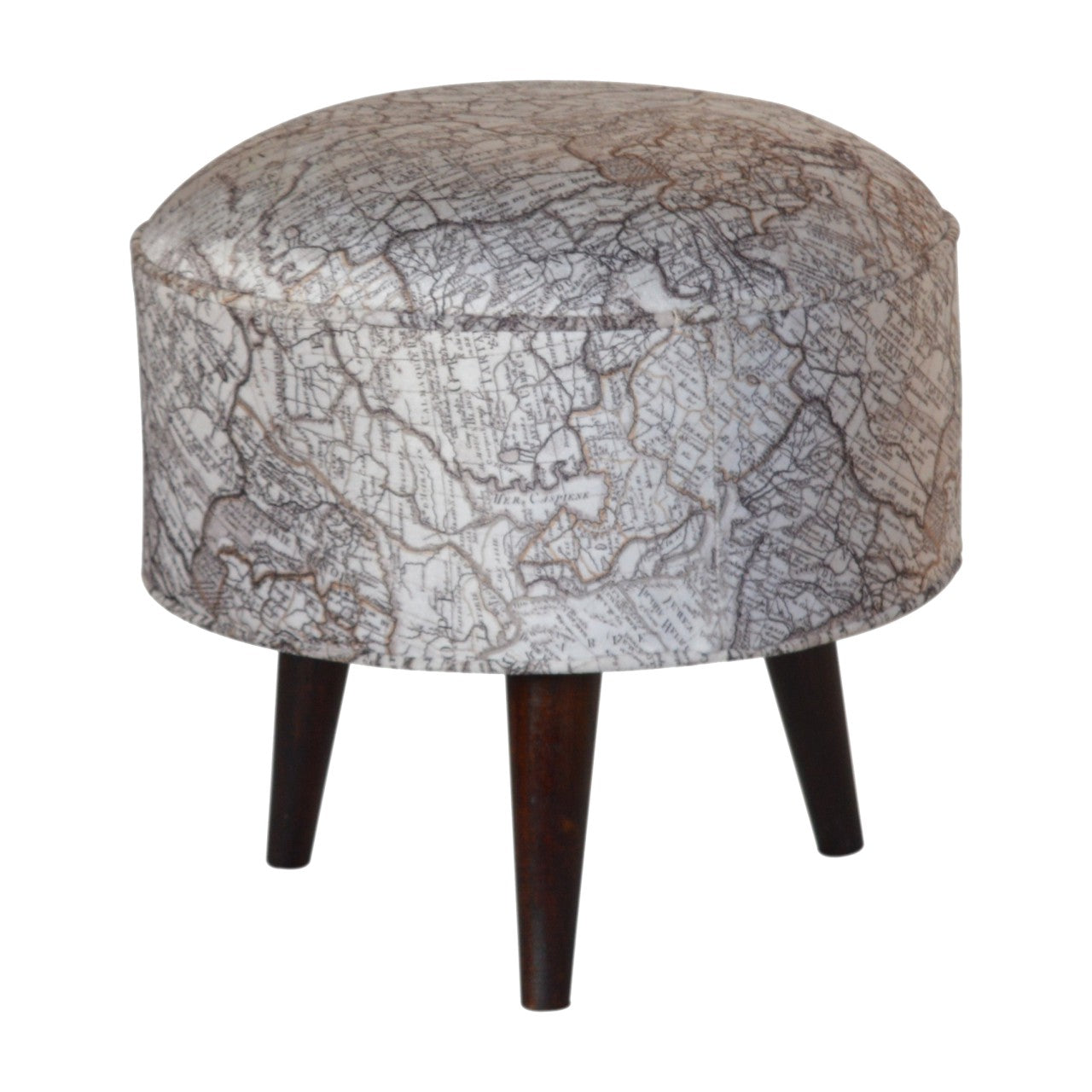 Map Printed Footstool